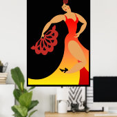 LG. Tall Flamenco Dancer Poster (Thuiskantoor)