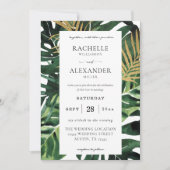 LG Tropisch palm Leaf Gold 1 Weddenschap Kaart (Voorkant)