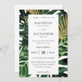 LG Tropisch palm Leaf Gold 1 Weddenschap Kaart (Voorkant / Achterkant)