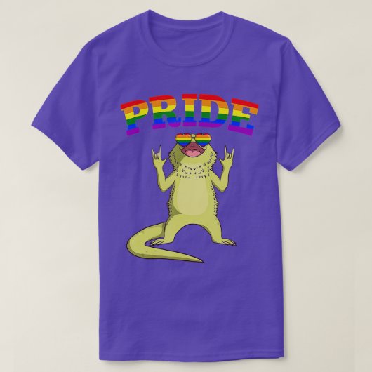 LGB Bearded Dragon Gay Pride Rainbow LGBQ Cute Gif T-shirt (Design voorkant)