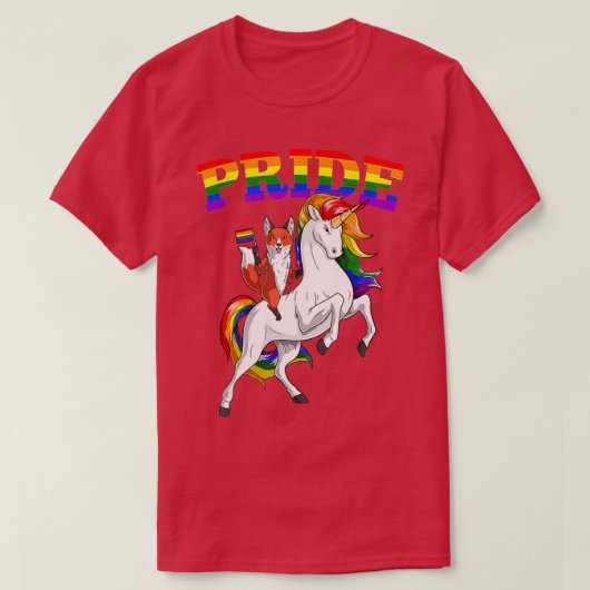 LGB Fox Unicorn Gay Pride Rainbow LGBQ Cute Gift  T-shirt (Design voorkant)