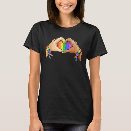 LGB Hart Gay Pride LGBT Maand T-shirt (Voorkant)