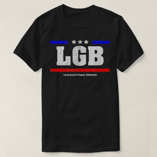 LGB Long Beach Airport laat het vliegen met patrio T-shirt (Design voorkant)