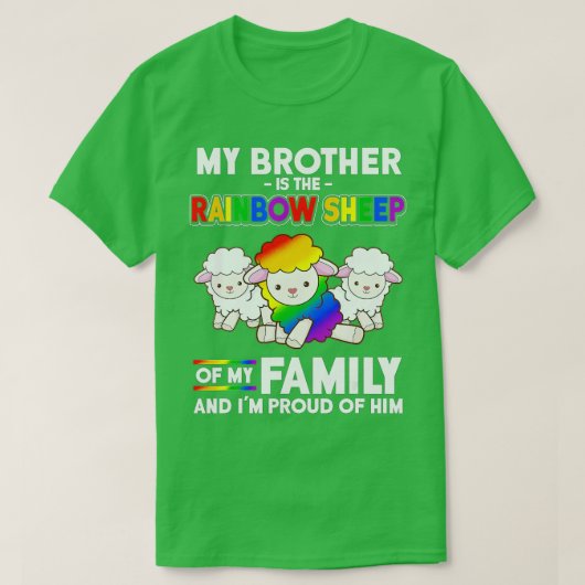 LGB Mijn broer is regenboogschaap van de familie t T-shirt (Design voorkant)