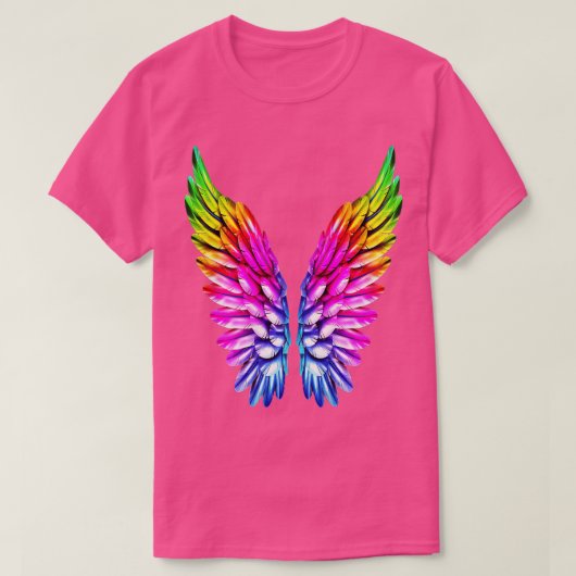LGB Rainbow Wings Rainbow Gay Lesbian Pride Angel T-shirt (Design voorkant)