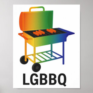 LGBBQ Funny Pride BBQ – Rainbow Grill LGBTQ voor P Poster