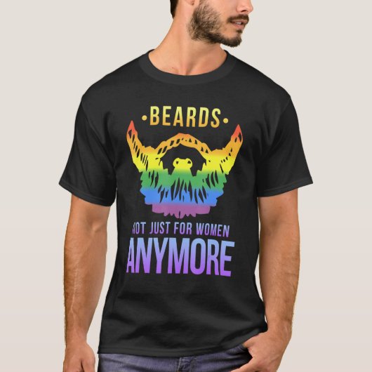 Lgbetq Gay Beard Queer Rainbow T-shirt (Voorkant)