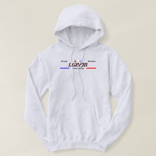 LGBFJB lid Rode witte blauwe sterren Lt Hoodie (Design voorkant)