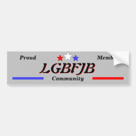 LGBFJB lid Rode Witte Blauwsterren Bumpersticker