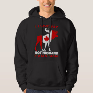 LgBN I Love Husband Canadian Maple Leaf Animal Can Hoodie