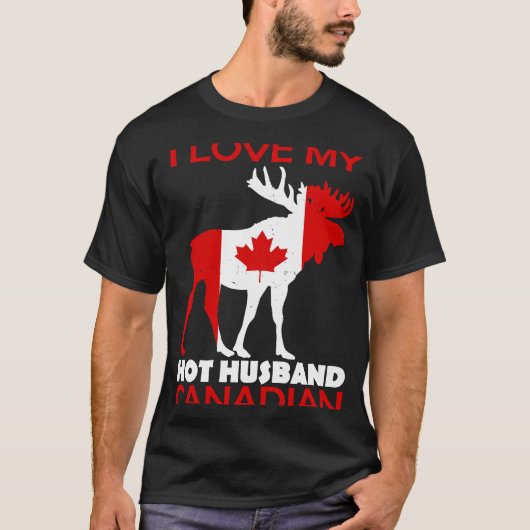 LgBN I Love Husband Canadian Maple Leaf Animal Can T-shirt (Voorkant)