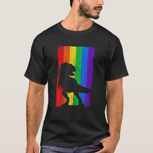 LGBRex Gay Lesbian Pride Dinosaur T-shirt (Voorkant)
