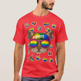 LGBT Abyssian Gay Pride Month Cat Rainbow Lesbia T-shirt