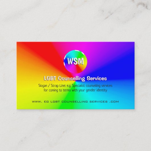 LGBT-adviesservices voor regenboogschijven Visitekaartje (Voorkant)