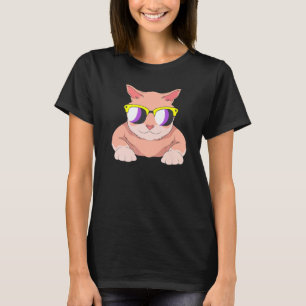 Lgbt Agender Kat Zonnebril Nonbinary Vlag Non Bi T-shirt