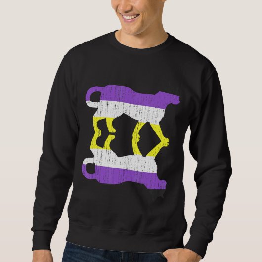 Lgbt Agender Nonbinary Flag Pet Animal Cat Non Bin Trui (Voorkant)