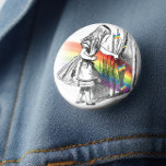 LGBT Alice in Wonderland Vintage Ronde Button 3,2 Cm<br><div class="desc">LGBT Alice in Wonderland Button - Oh jee, wees niet te laat en mis deze. Voor onze LGBT-gemeenschap cadeaus we dit vol charme knop. Het iconische afbeelding van Alice die achter het gordijn kijkt om een verborgen deur te onthullen. Een regenboog en vlinders worden ook aangeboden in kleuren met een...</div>