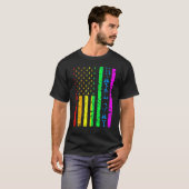 LGBT Alle Hail Gay Pride Vlag Satanisch T-shirt (Voorkant volledig)