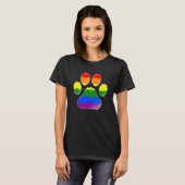 LGBT Allies Furry Pride Regenboog Fursuit Hond Paw T-shirt (Voorkant volledig)