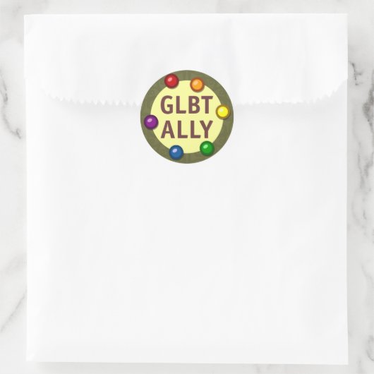 LGBT Ally Baubles Ronde Sticker (Tas)
