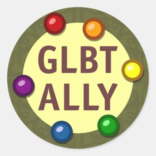 LGBT Ally Baubles Ronde Sticker (Voorkant)