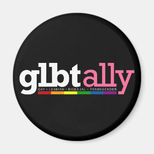 LGBT Ally Black Magnet