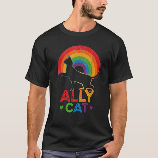 LGBT Ally Cat Be Kind Gay Rainbow LGBTQ Idea 8 T-shirt (Voorkant)