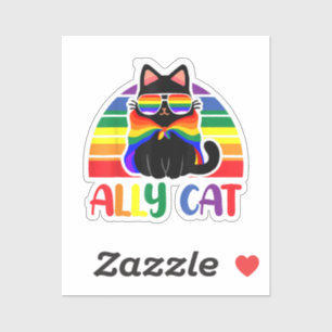 LGBT Ally Cat Be Kind Gay Regenboog Grappige LGBTQ Sticker