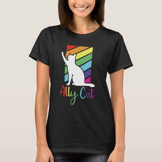 LGBT Ally Cat Be Kind Gay Regenboog LGBTQ Idee 2 T-shirt (Voorkant)