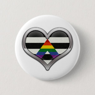 LGBT Ally Chrome Heart Ronde Button 5,7 Cm