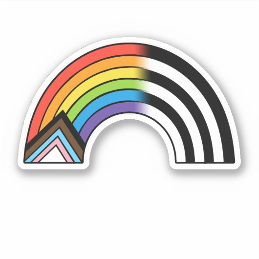 LGBT Ally Flag Progress Pride Flag Straight Ally Sticker (Voorkant)