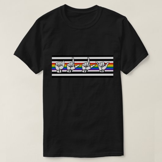 LGBT Ally Pride American Sign Language T-shirt (Design voorkant)