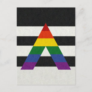 LGBT Ally Pride vlag gekleurde achtergrond Briefkaart