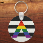 LGBT Ally Pride vlag gekleurde achtergrond Sleutelhanger (Voorkant)