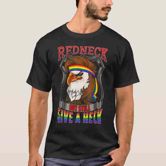 LGBT Ally Redneck Land Southern LGBTQ Bald Eagl T-shirt (Voorkant)