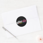 LGBT Ally Ronde Zwarte Sticker (Envelop)