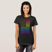 Lgbt American Flag Pride Rainbow Gay Lesbian Bisex T-shirt (Voorkant volledig)