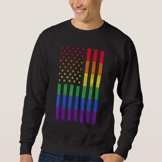 Lgbt American Flag Pride Rainbow Gay Lesbian Bisex Trui (Voorkant)