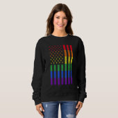 Lgbt American Flag Pride Rainbow Gay Lesbian Bisex Trui (Voorkant volledig)
