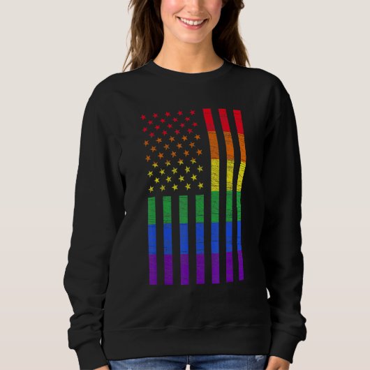 Lgbt American Flag Pride Rainbow Gay Lesbian Bisex Trui (Voorkant)