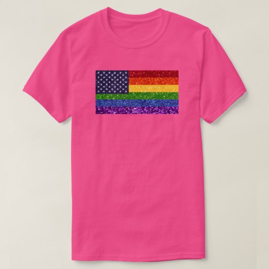 LGBT American Pride Glitter Flag T-shirt (Design voorkant)