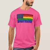 LGBT American Pride Glitter Flag T-shirt (Voorkant)