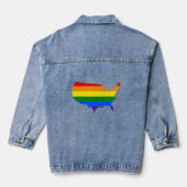 LGBT American Pride kaart Denim Jacket (Achterkant)