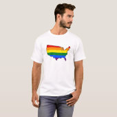 LGBT American pride map T-Shirt (Voorkant volledig)