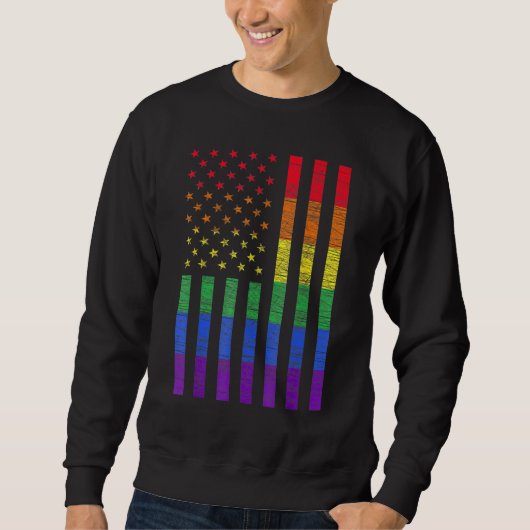 Lgbt Amerikaanse vlag Pride Rainbow Gay Lesbian Bi Trui (Voorkant)