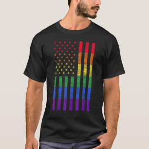 LGBT Amerikaanse vlag Pride Rainbow Lesbian Bi Tr T-shirt