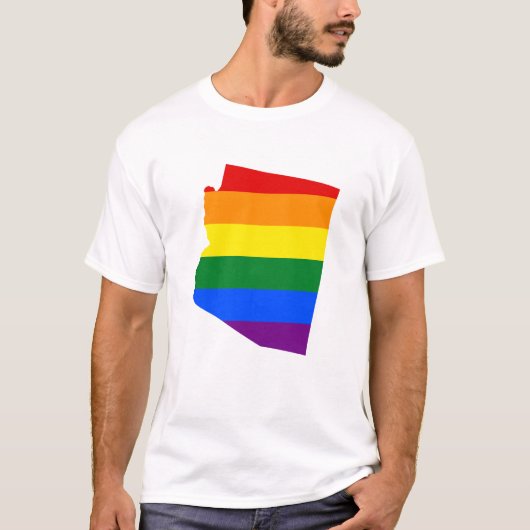 LGBT Arizona, US State flag map T-Shirt (Voorkant)