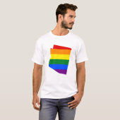LGBT Arizona, US State flag map T-Shirt (Voorkant volledig)
