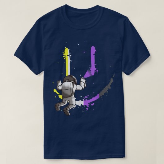 LGBT Astronaut Paint Smile Nonbinary Pride Genderq T-shirt (Design voorkant)