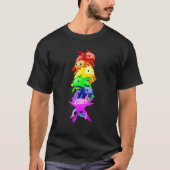LGBT Axolotl Stack T-shirt (Voorkant)
